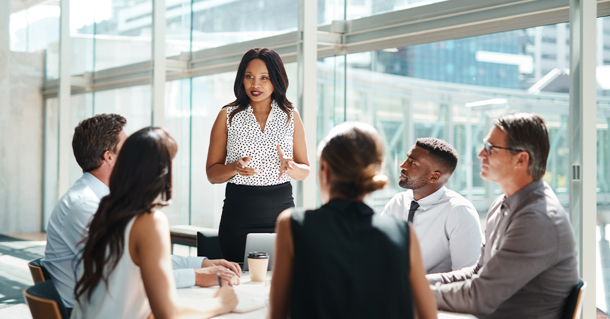 Shot of a group of businesspeople having a meeting in a modern office