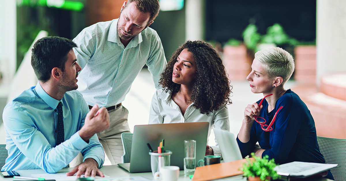 Multi-ethnic group of entrepreneurs discussing business