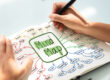 Businesswoman Drawing Mind Map Chart On Notebook