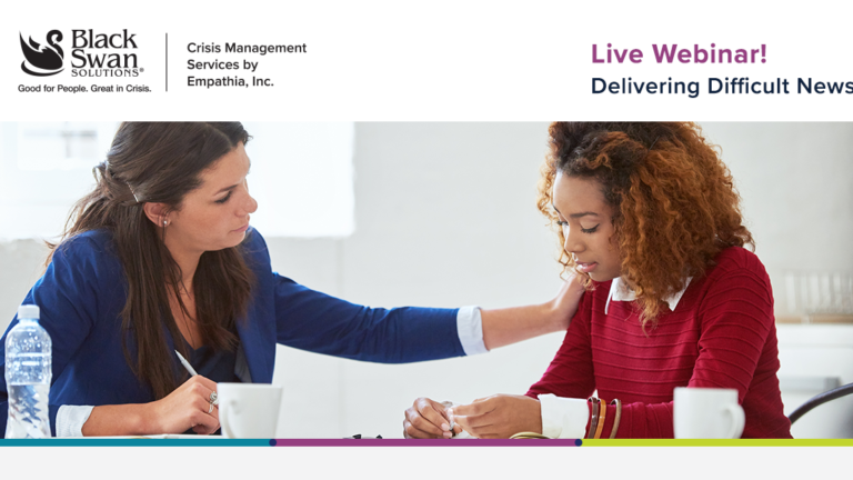 Delivering Difficult News live webinar for BSS Cropped shot of an attractive young businesswoman reassuring a female colleague in the office