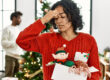 Woman distressed during the holidays