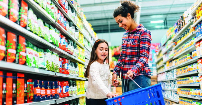 lowering-household-food-costs-featured-image Mother and Daughter Shopping in Supermarket